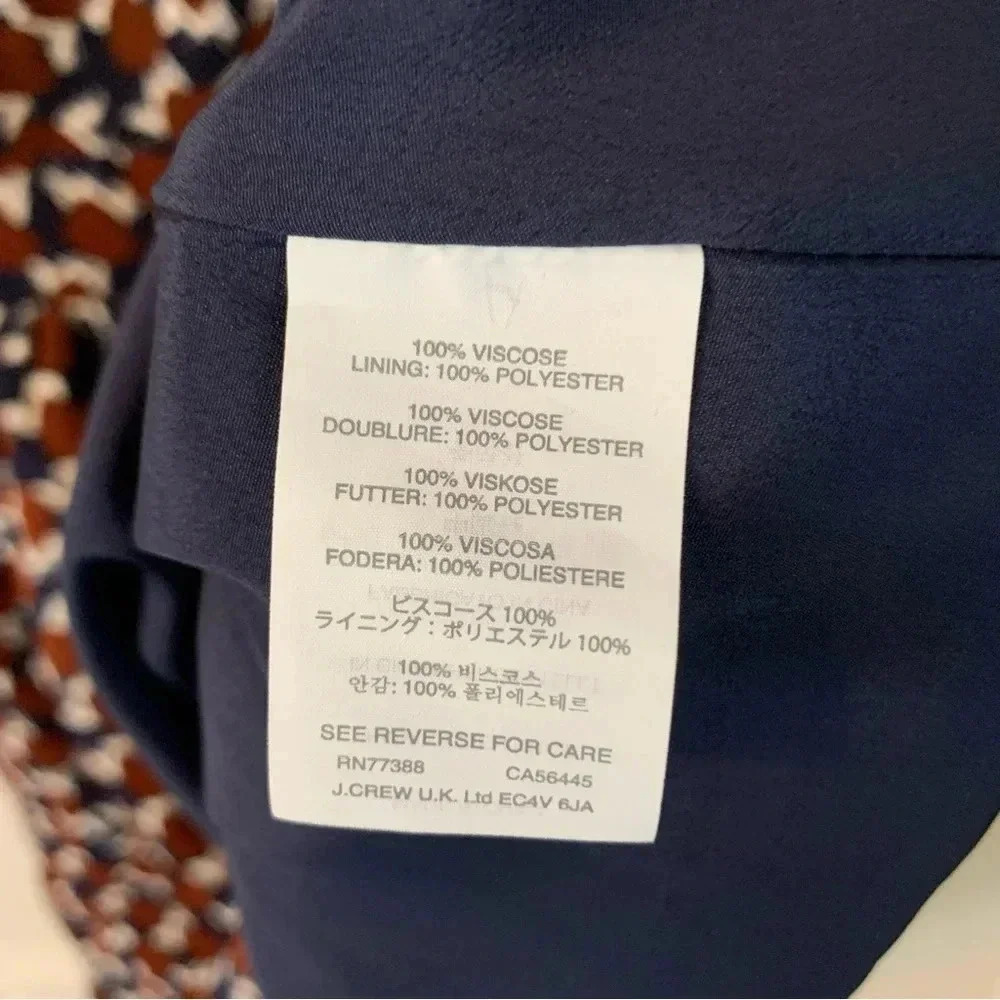 J.Crew Geometric Abstract Print Lined A-line Sleeveless High Neck Dress, size 0 - Picture 7 of 11